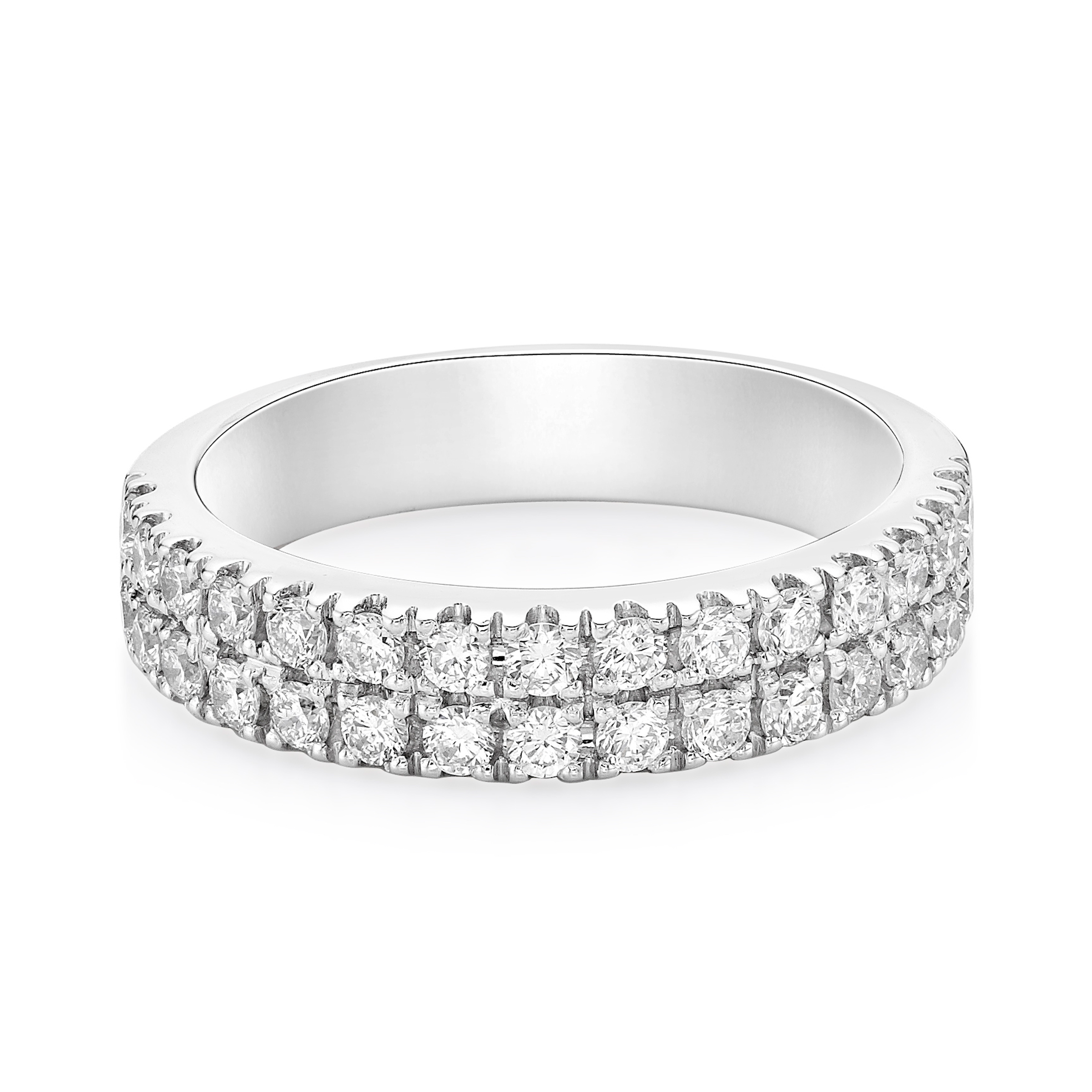 MULTI ROW MICRO CLAW SET DIAMOND WEDDING ETERNITY RING