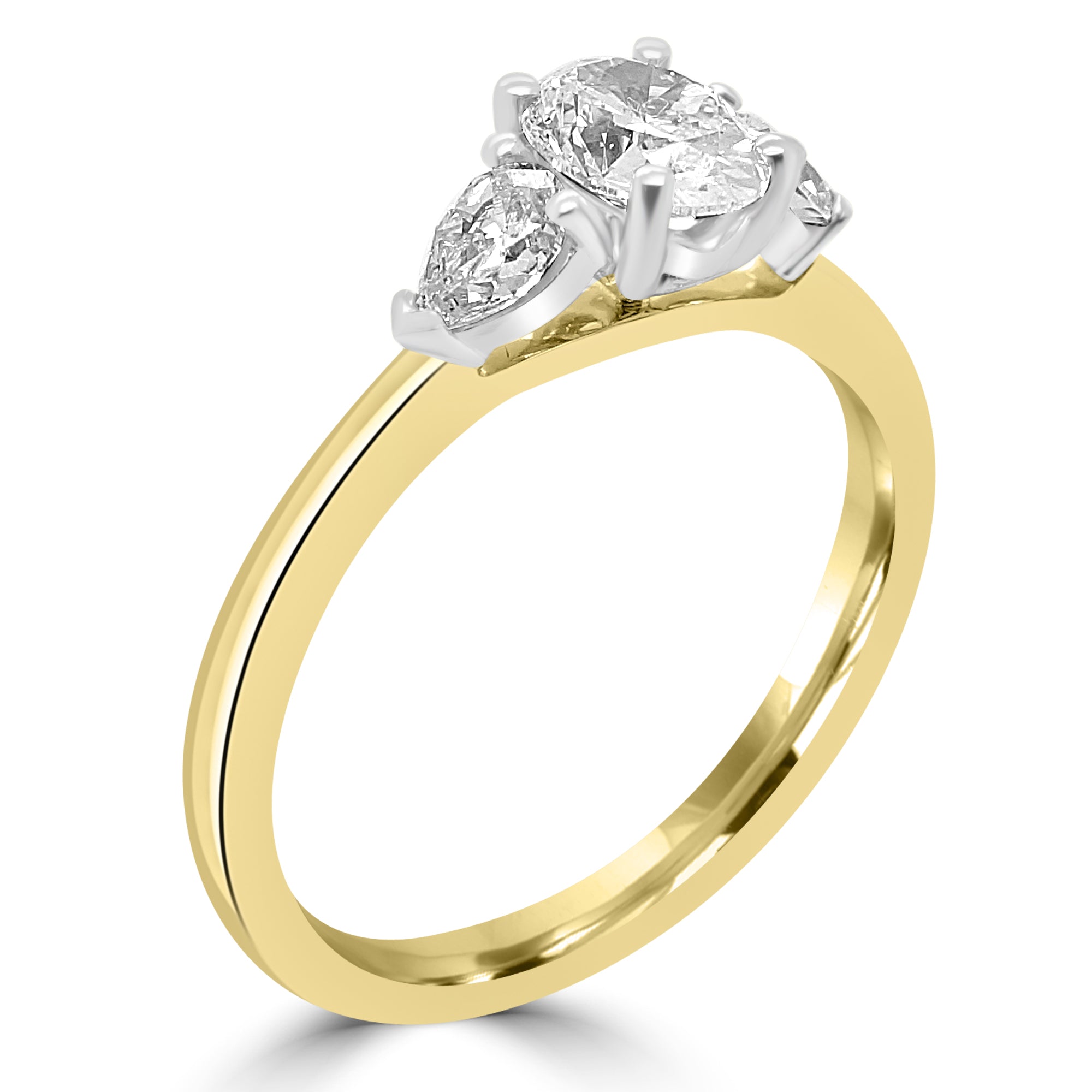 OVAL CUT DIAMOND TRILOGY ENGAGEMENT RING