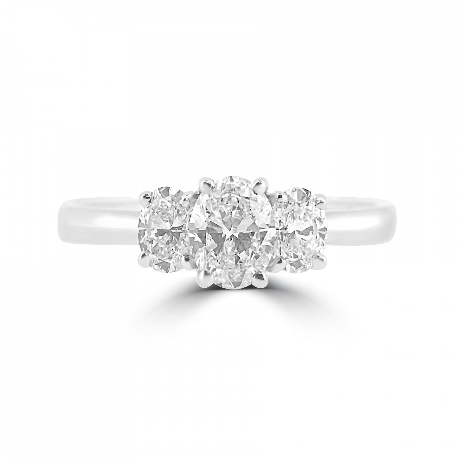 OVAL CUT DIAMOND TRILOGY ENGAGEMENT RING