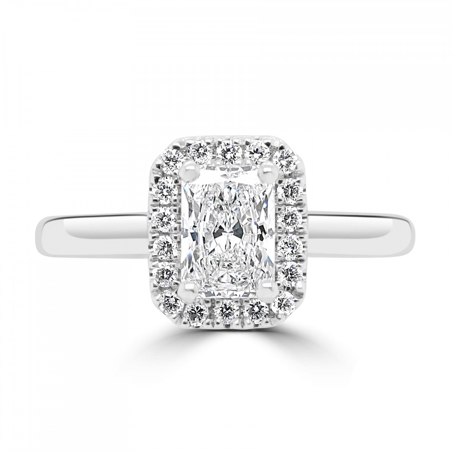 RADIANT CUT DIAMOND HALO ENGAGEMENT RING