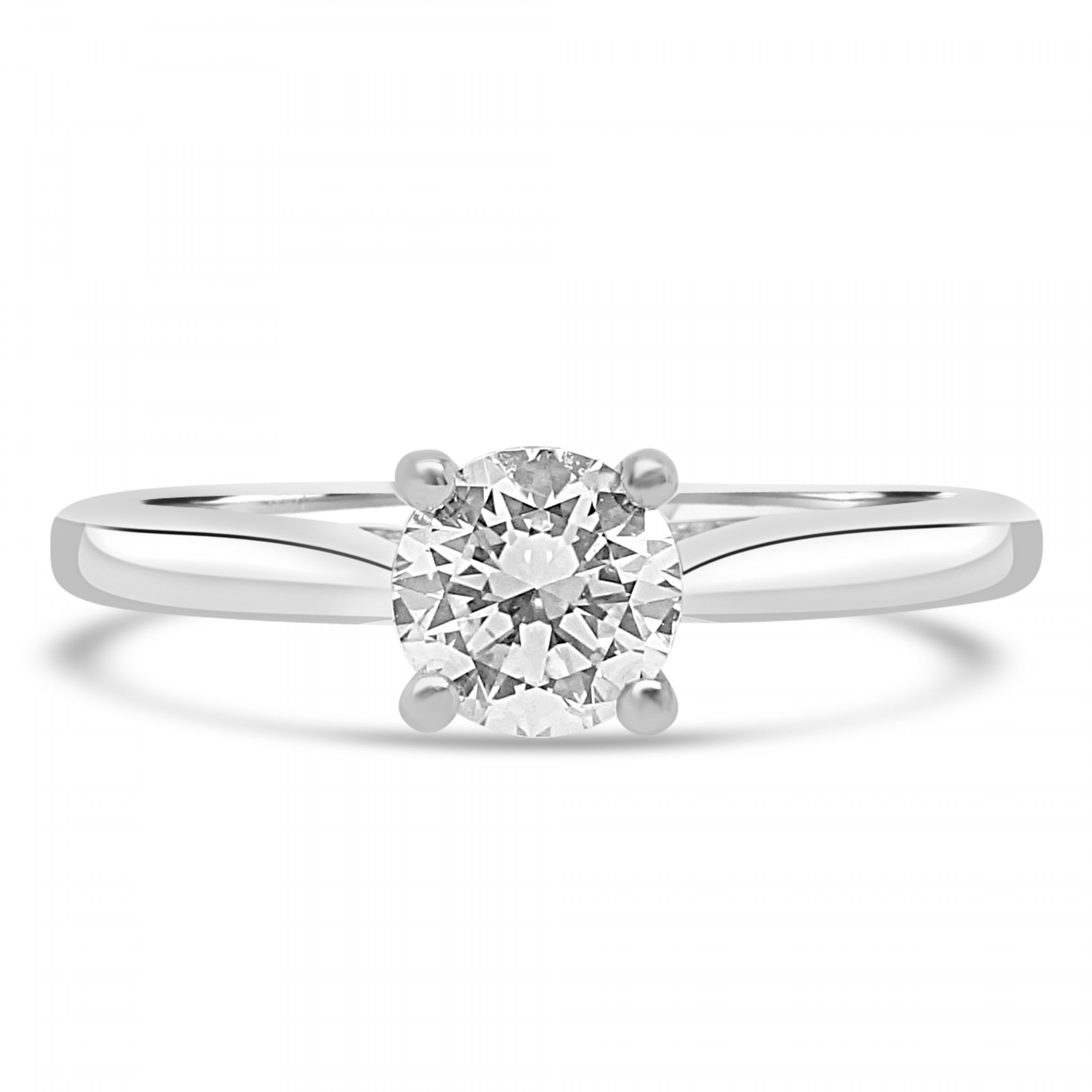 Round Brilliant Cut Diamond and Diamond Bridge Solitaire Engagement Ring Harrogate Fogal and Barnes