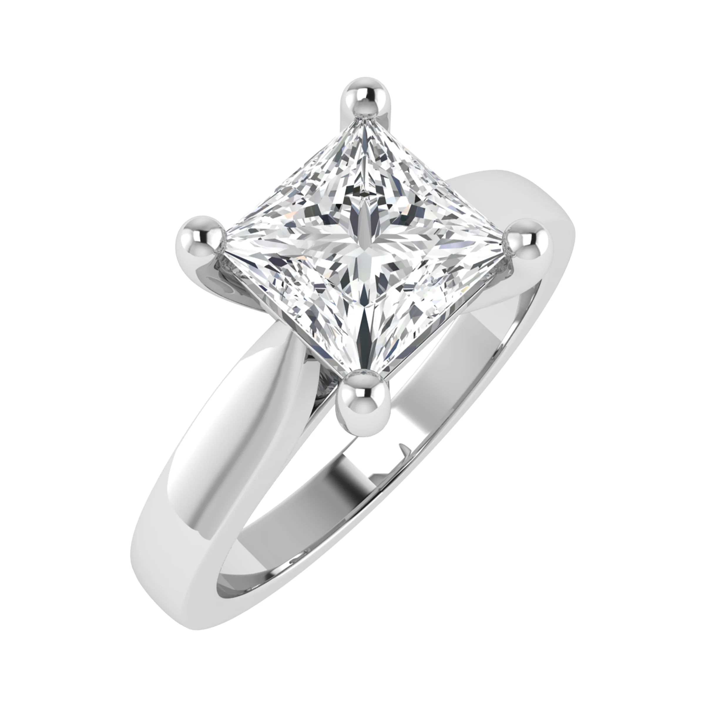 Princess cut diamond solitaire engagement ring Harrogate Fogal and Barnes Fine Jewellers set on platinum and 18ct white gold