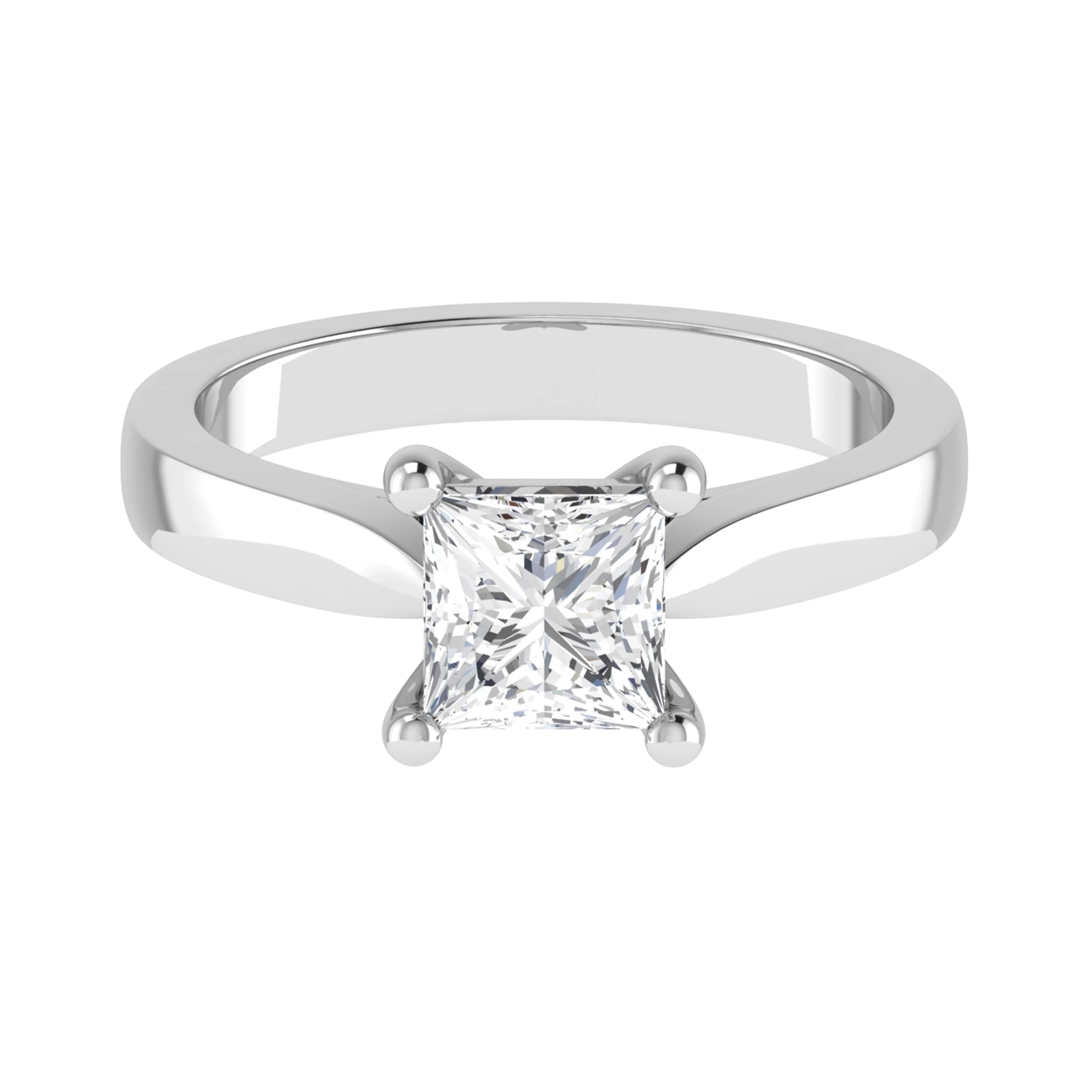 Princess cut diamond solitaire engagement ring Harrogate Fogal and Barnes Fine Jewellers set on platinum and 18ct white gold