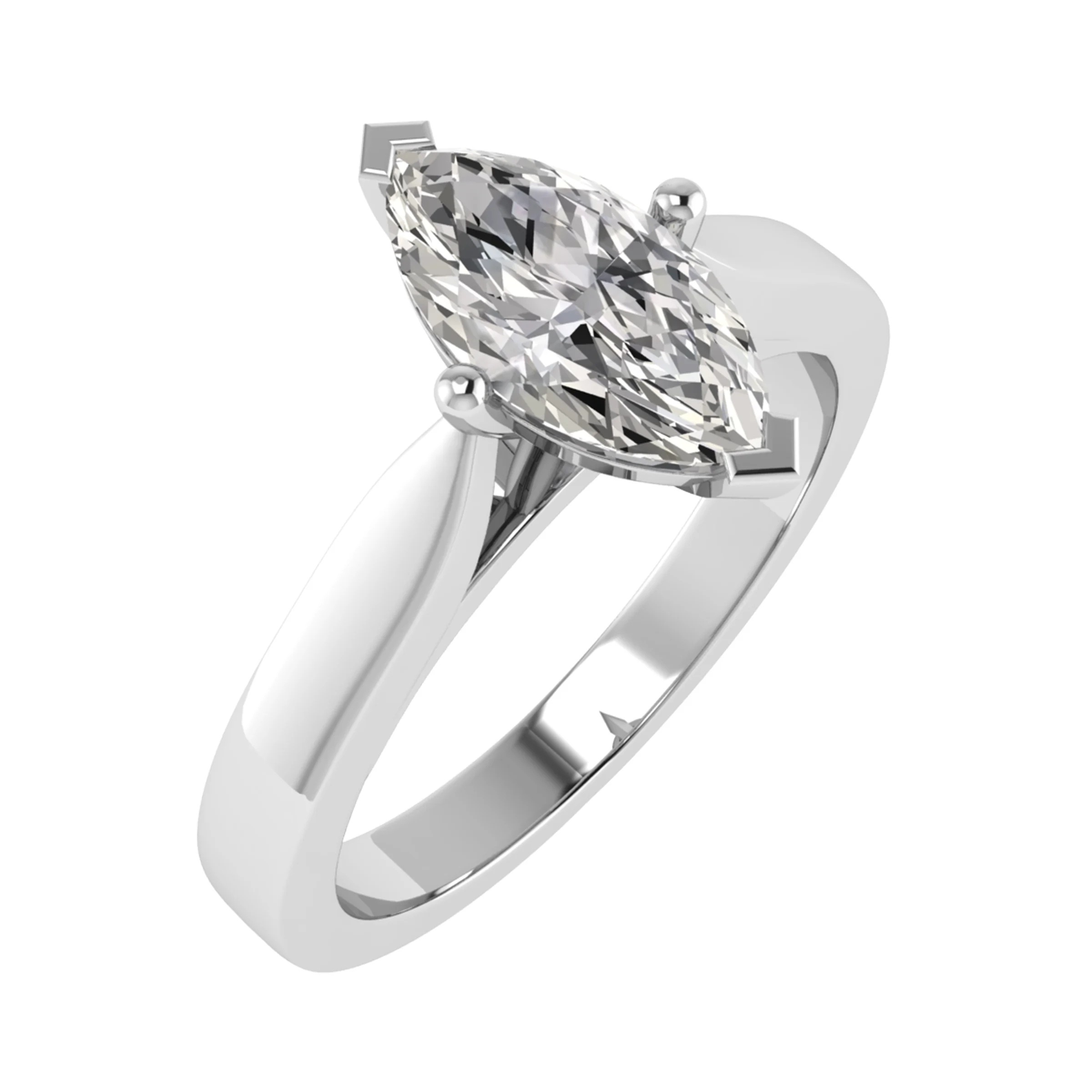 MARQUISE CUT DIAMOND SOLITAIRE  ENGAGEMENT RING