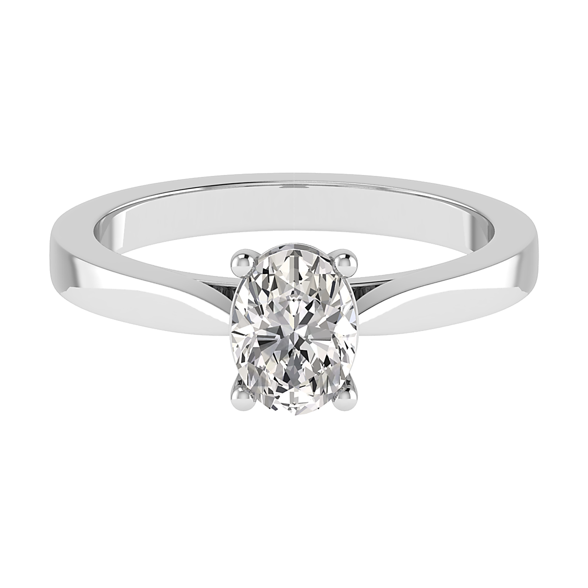 Oval solitaire lab-grown diamond engagement ring, IGI-certified D VS2, available in 9ct, 18ct, or platinum mount – Fogal & Barnes Fine Jewellers Harrogate.