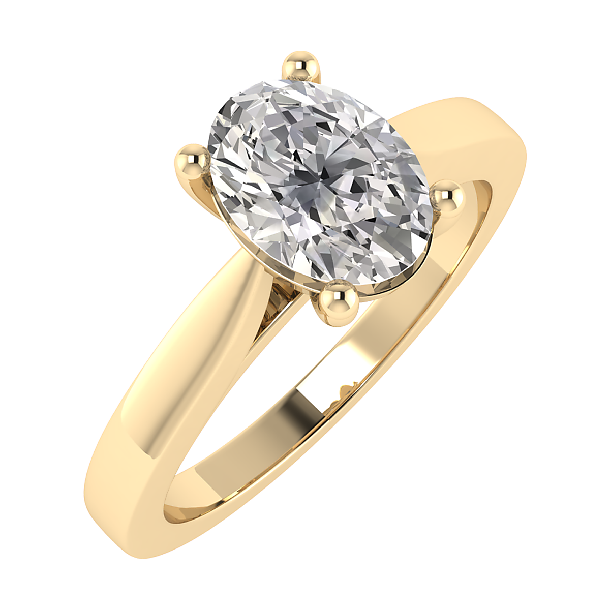 Oval solitaire lab-grown diamond engagement ring, IGI-certified D VS2, available in 9ct, 18ct, or platinum mount – Fogal & Barnes Fine Jewellers Harrogate.