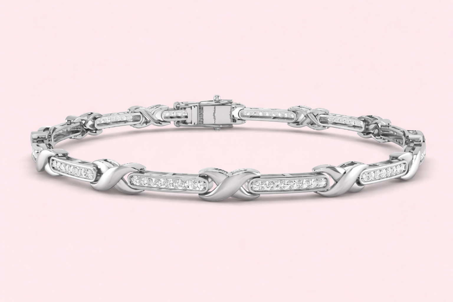 Lab-grown diamond link bracelet in yellow and white gold with pavé set diamonds, bespoke jewellery by Fogal and Barnes Harrogate UK