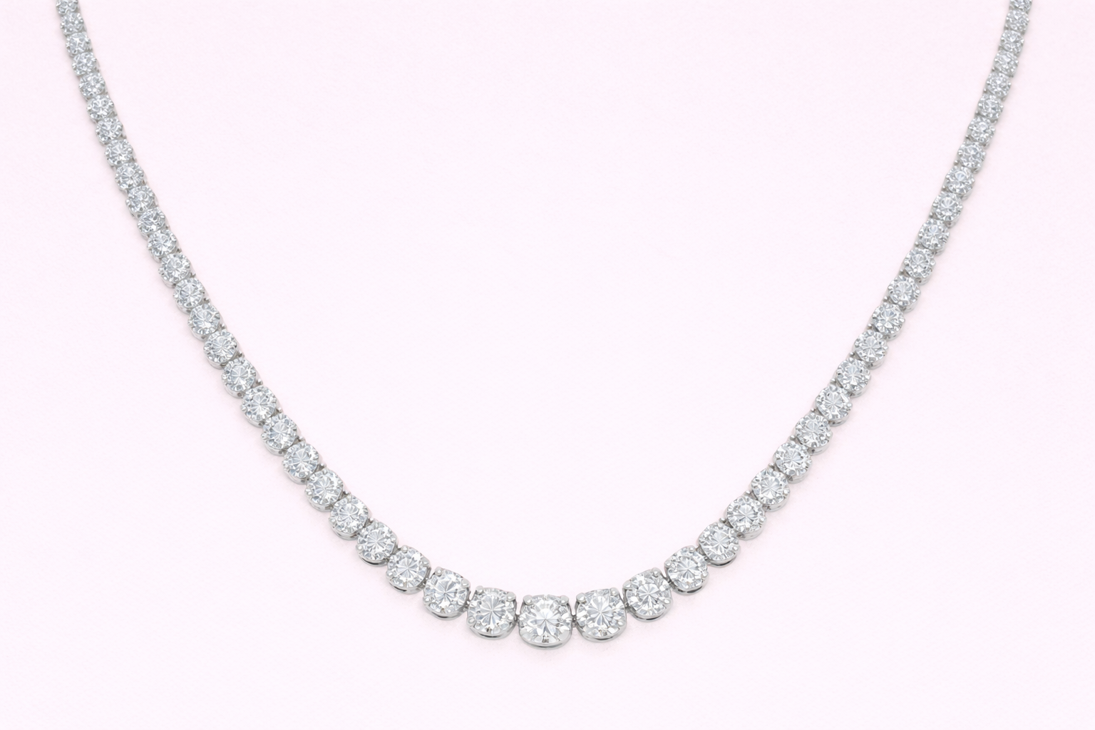 White gold diamond tennis necklace Harrogate Jewellers Fogal and Barnes