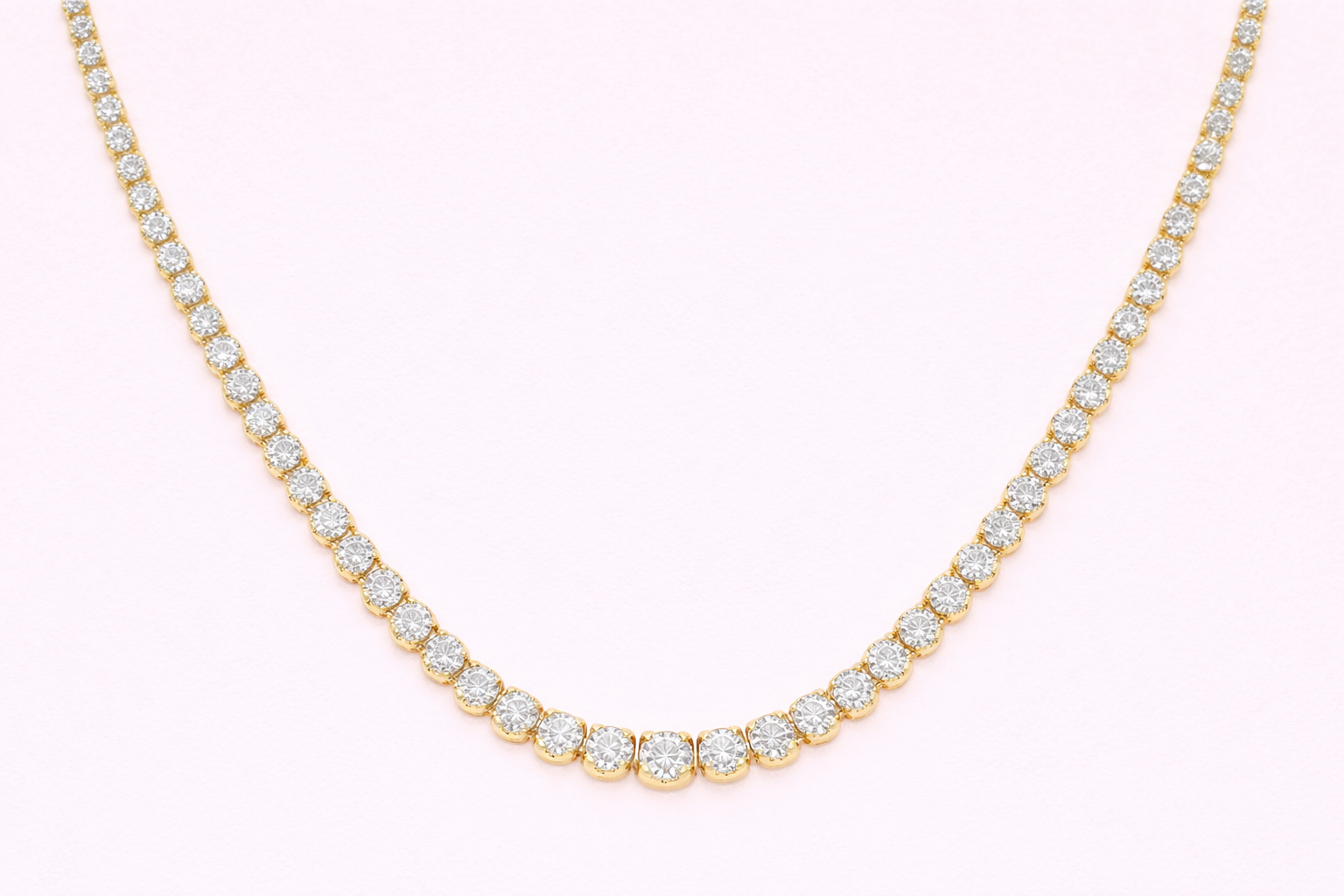 yellow gold lab grown diamond tennis necklace fogal and barnes harrogate jewellers