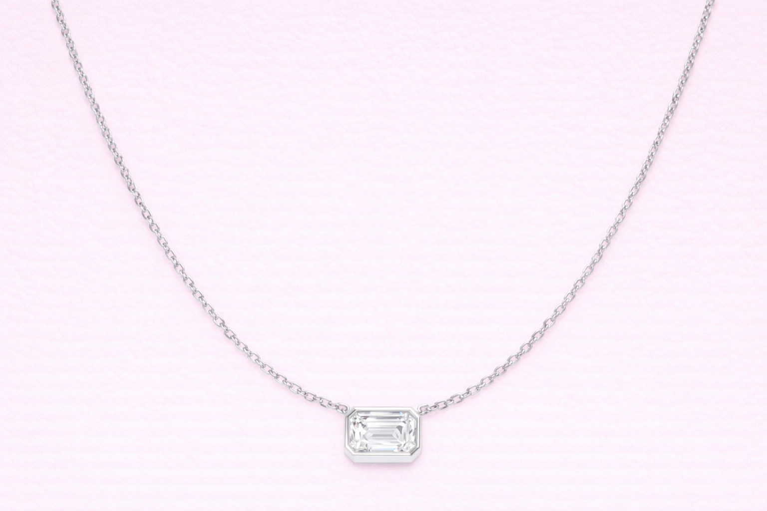Harrogate Jewellers White Gold emerald cut lab grownd diamond pendant