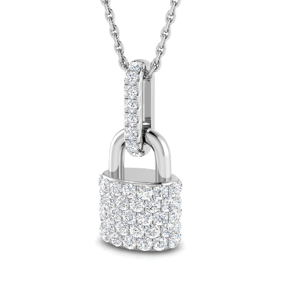 Diamond padlock necklace discount