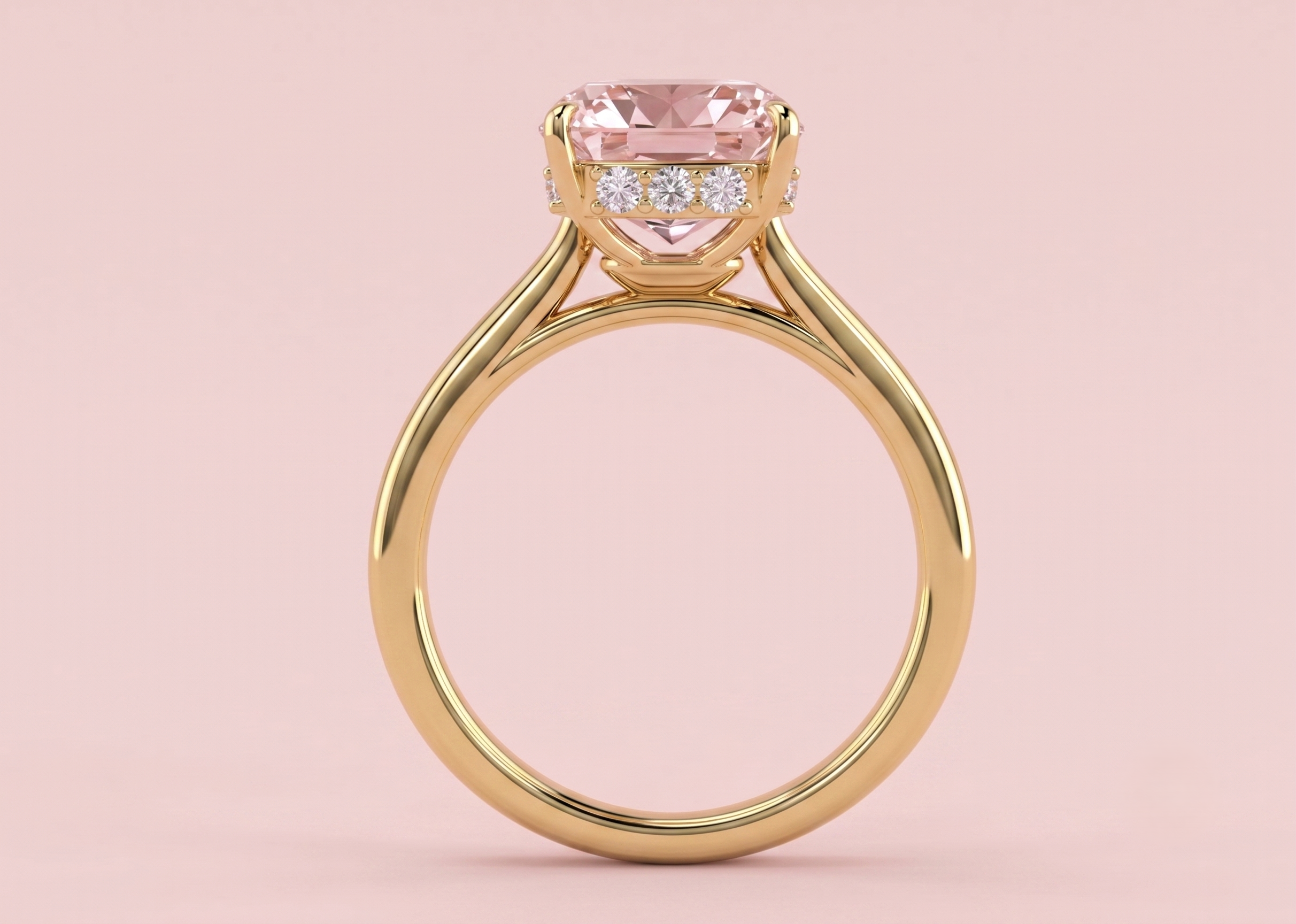 Pink Lab Grown Diamond Emerald Shape Ring 7.97ct 9ct & 18ct Gold