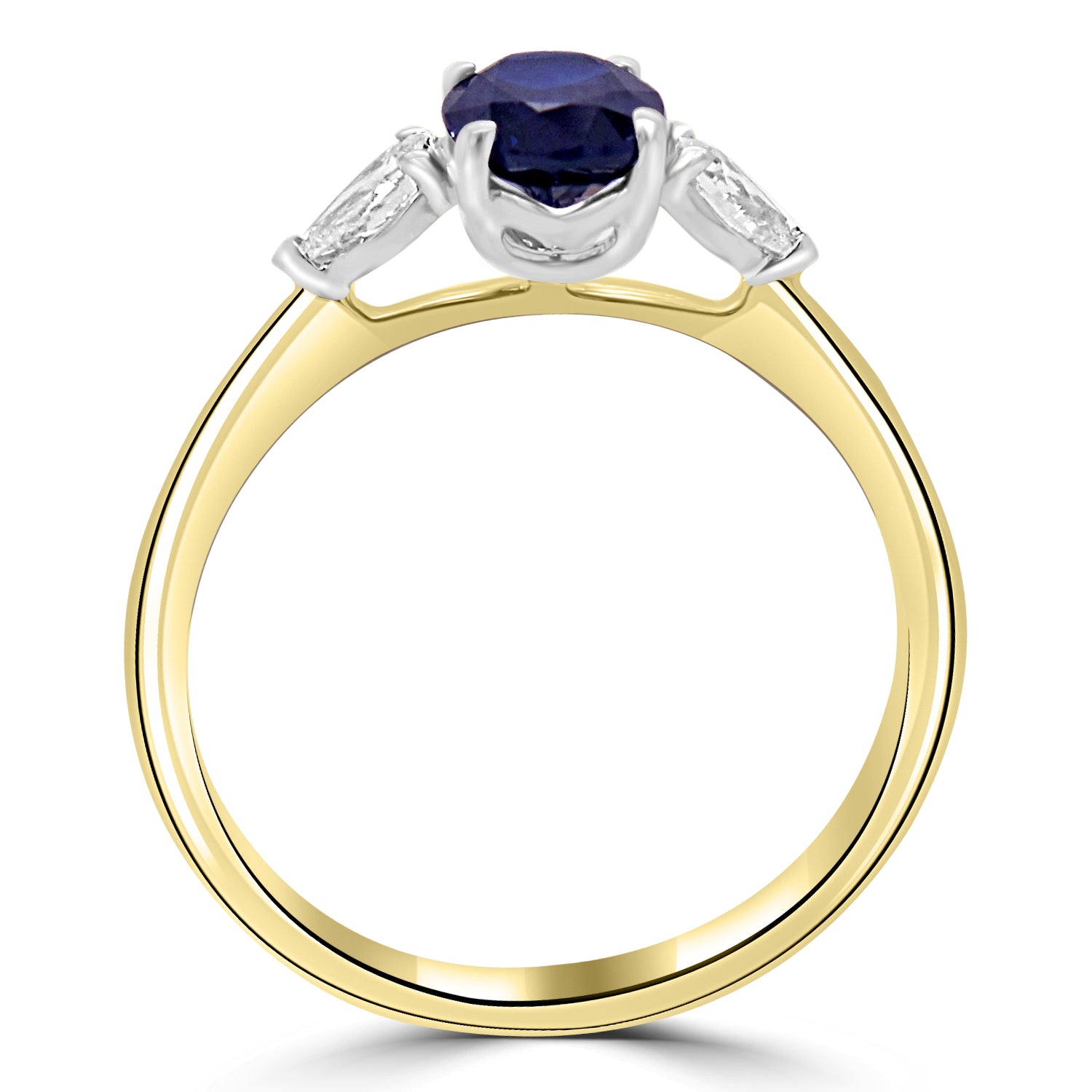 Yellow Band Engagement Ring Sapphire and Diamonf Trilogy Fogal and Barnes Harrogate
