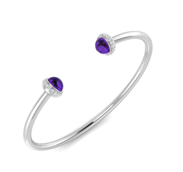 GOLD SOLID TORQUE AMETHYST BANGLE- HARROGATE