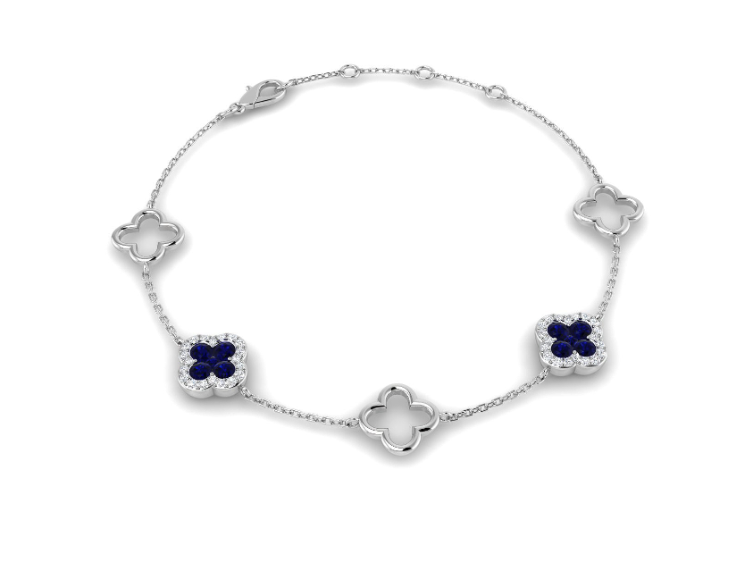 ELEGANT GOLD SAPPHIRE AND DIAMOND BRACELET