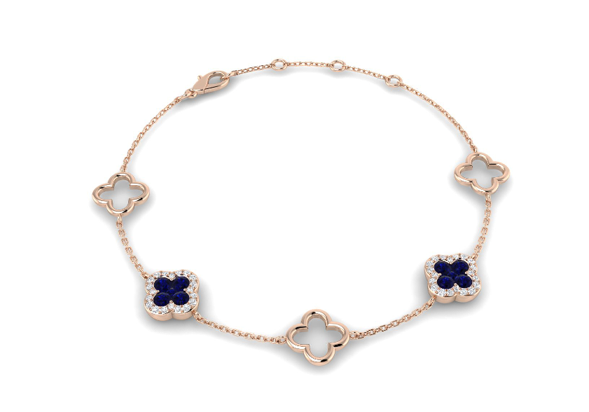 ELEGANT GOLD SAPPHIRE AND DIAMOND BRACELET
