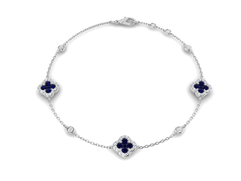 FINE SAPPHIRE AND DIAMOND GOLD BRACELET