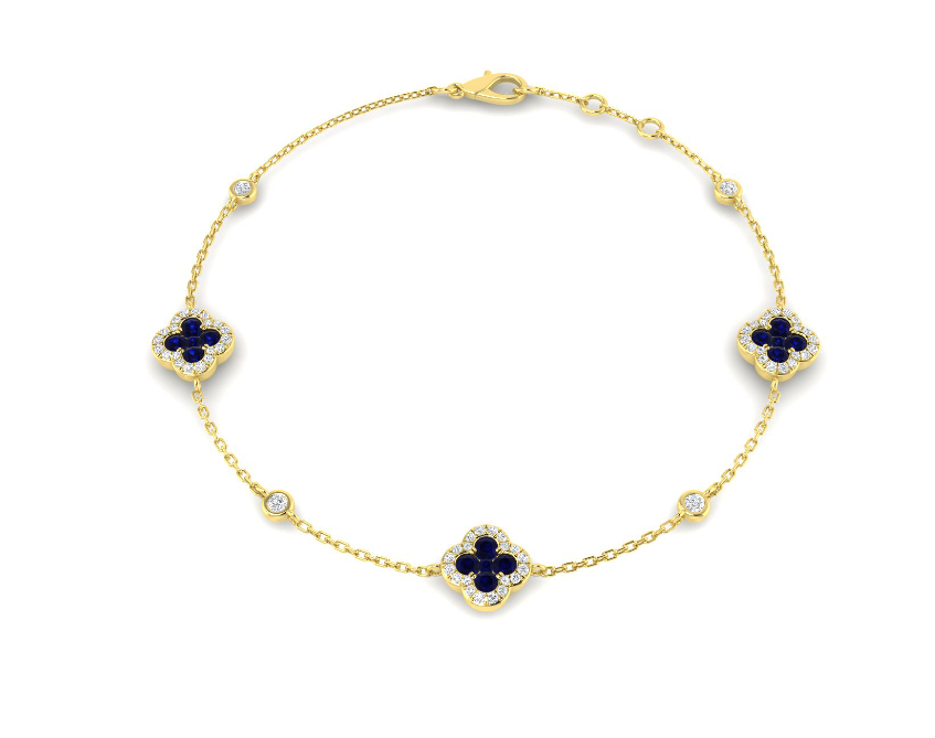 FINE SAPPHIRE AND DIAMOND GOLD BRACELET