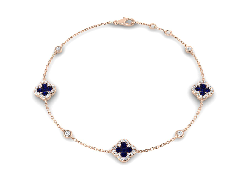 FINE SAPPHIRE AND DIAMOND GOLD BRACELET