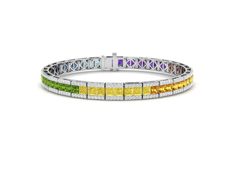 EXQUISITE MIXED SAPPHIRE AND DIAMOND BRACELET
