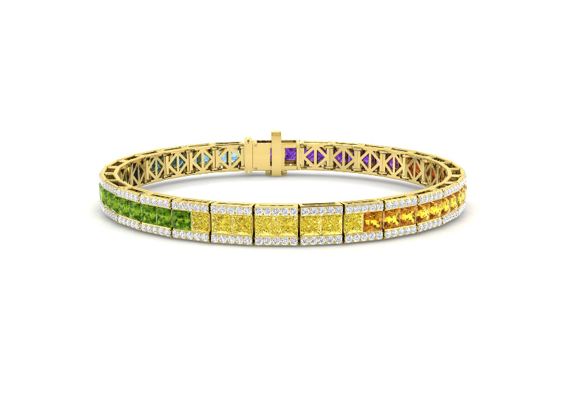 EXQUISITE MIXED SAPPHIRE AND DIAMOND BRACELET