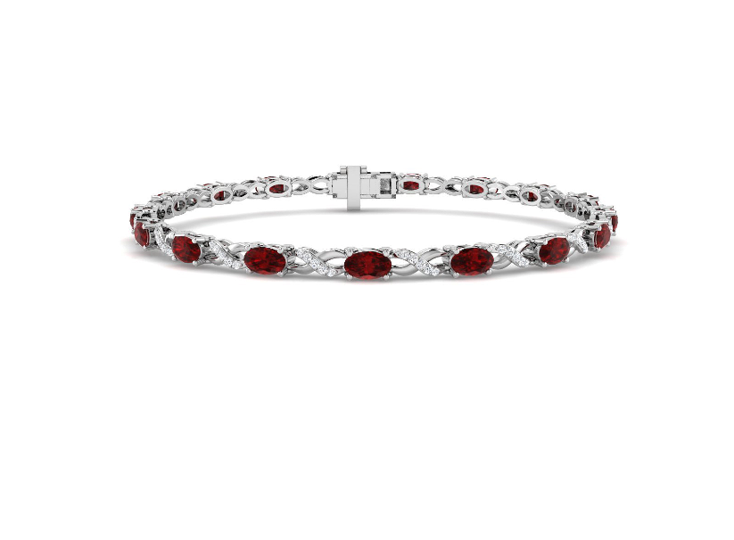 ELEGANT RUBY AND DIAMOND TENNIS BRACELET