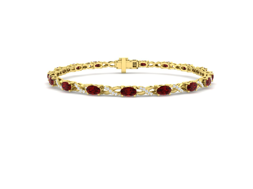 ELEGANT RUBY AND DIAMOND TENNIS BRACELET