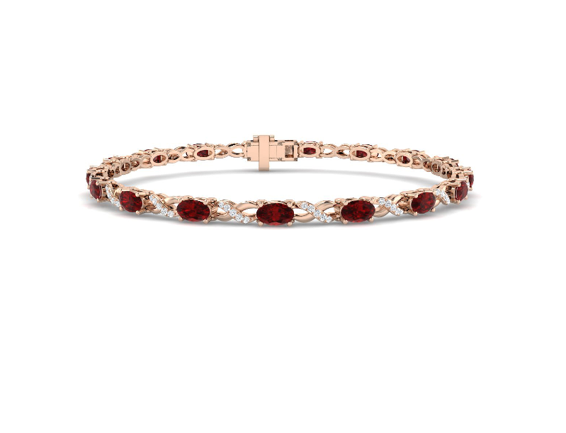 ELEGANT RUBY AND DIAMOND TENNIS BRACELET