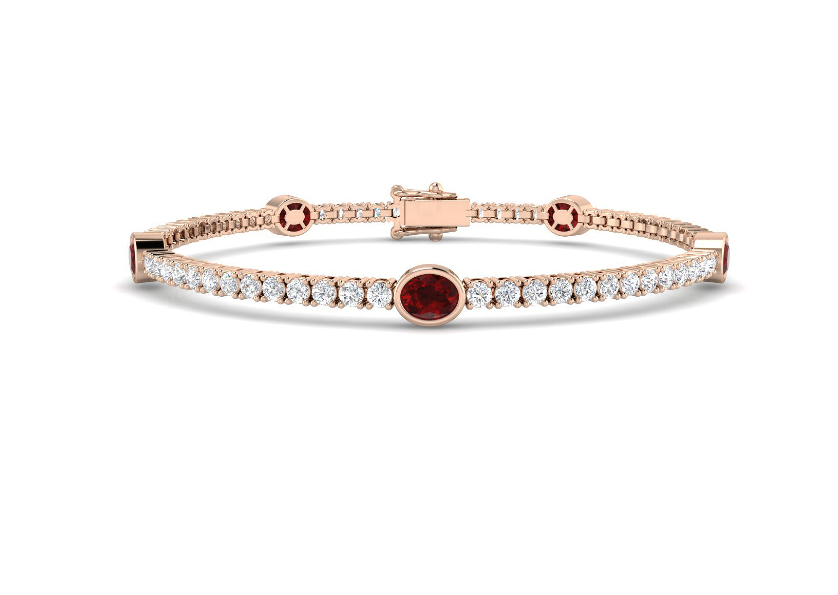 GOLD DIAMOND AND RUBY BRACELET