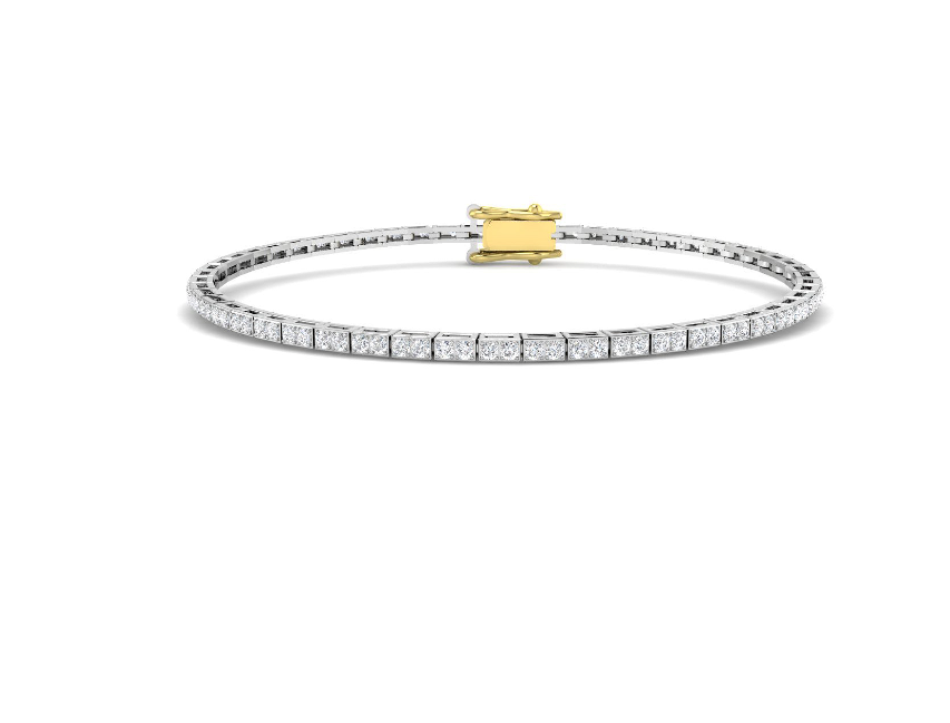 YELLOW GOLD DIAMOND TENNIS BRACELET