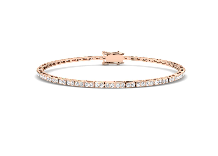 YELLOW GOLD DIAMOND TENNIS BRACELET