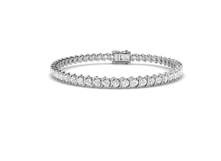 WHITE GOLD DIAMOND S-LINK TENNIS BRACELET