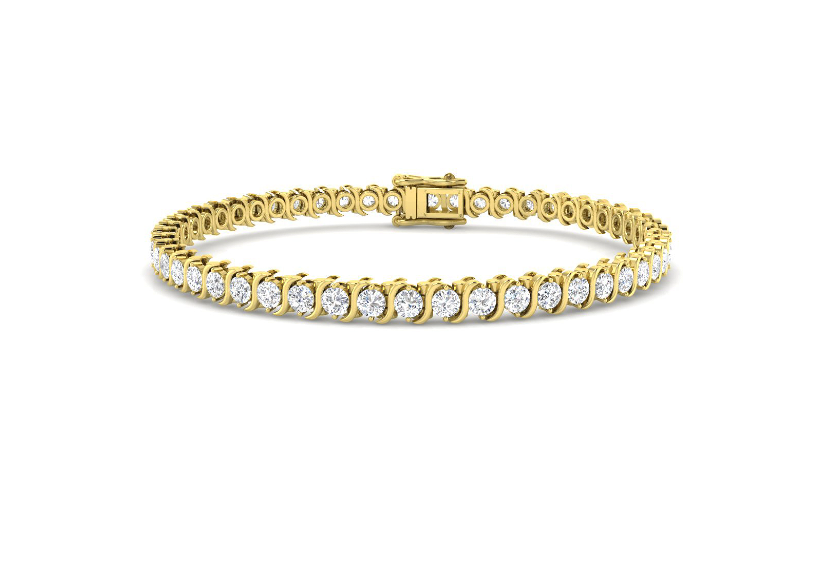 WHITE GOLD DIAMOND S-LINK TENNIS BRACELET