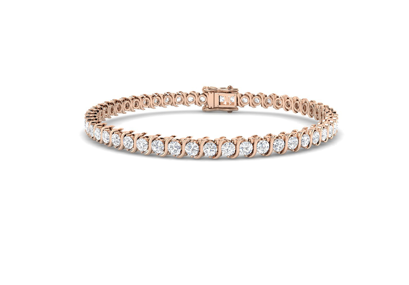 WHITE GOLD DIAMOND S-LINK TENNIS BRACELET