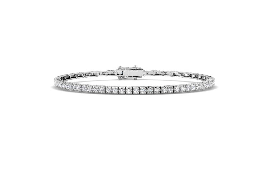 ELEGANT ROUND DIAMOND WHITE GOLD TENNIS BRACELET
