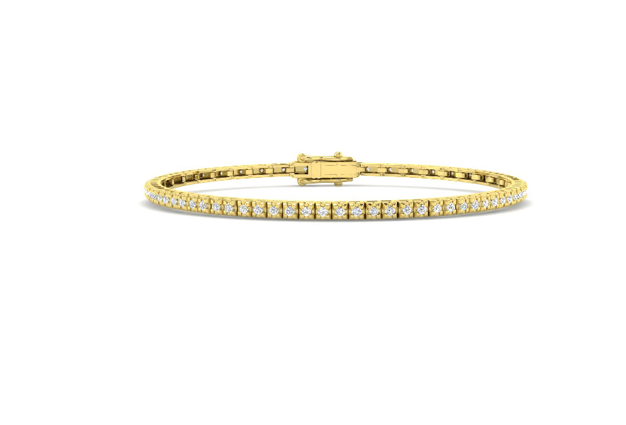 ELEGANT ROUND DIAMOND WHITE GOLD TENNIS BRACELET