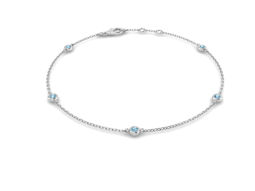 DAINTY AQUAMARINE GOLD BRACELET