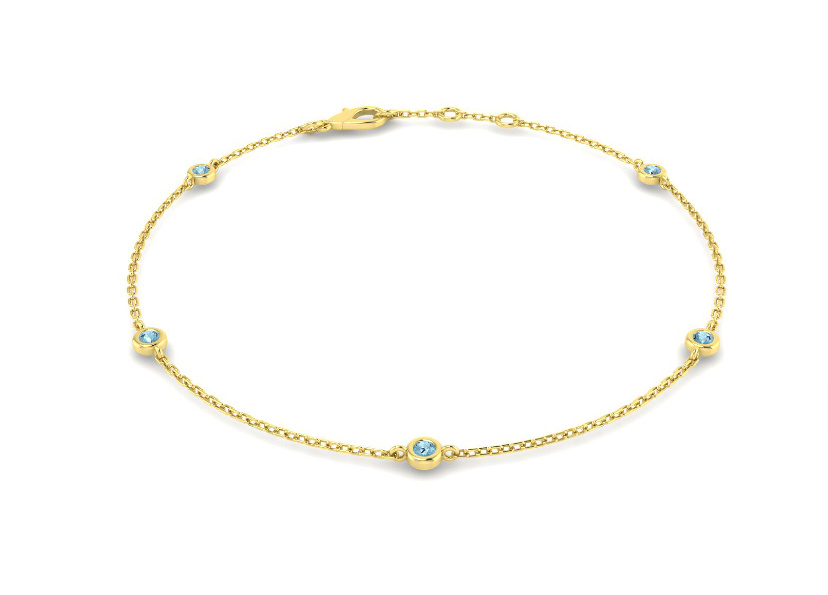 DAINTY AQUAMARINE GOLD BRACELET