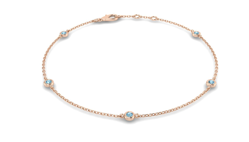 DAINTY AQUAMARINE GOLD BRACELET