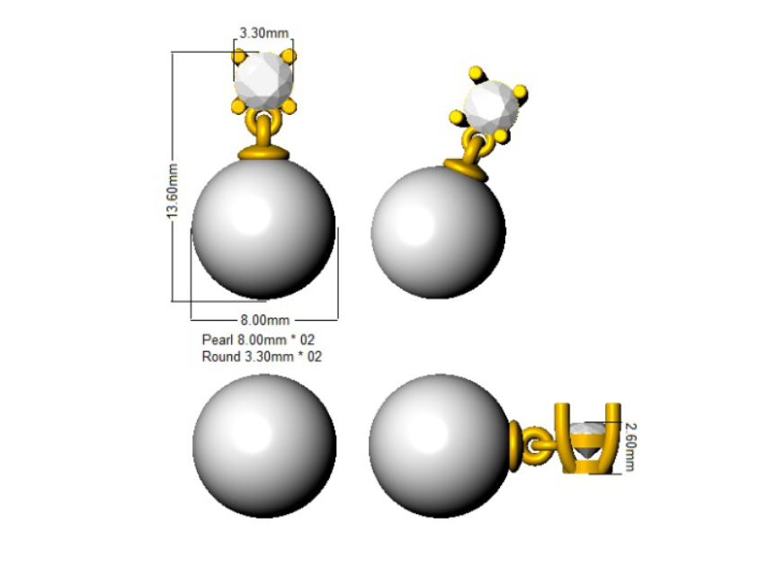 DIAMOND AND 8MM PEARL DROP EARRINGS- HARROGATE JEWELLERY