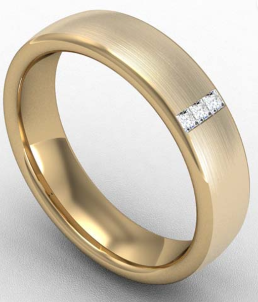 5MM PREMIUM BOMBE COURT TRIPPLE SET DIAMOND WEDDING RING