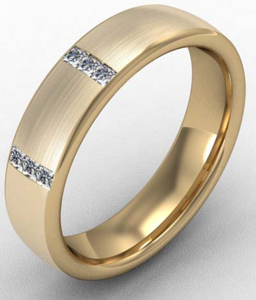 5MM PREMIUM BOMBE COURT TRIPPLE SET DIAMOND WEDDING RING