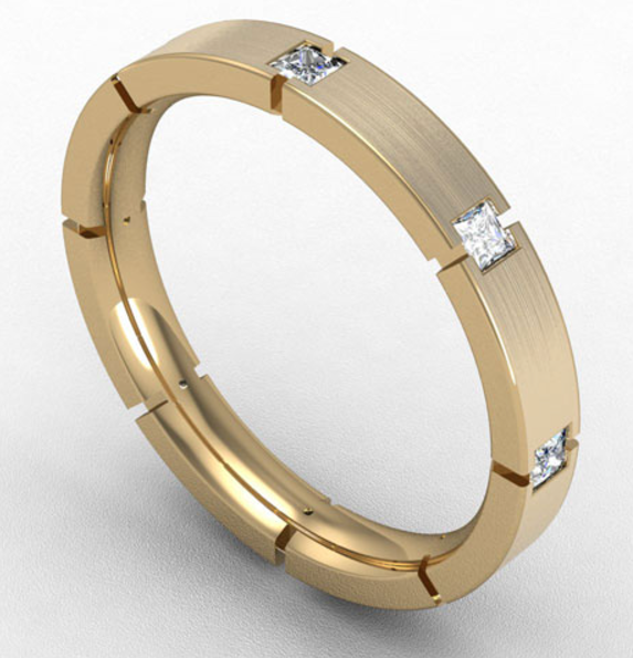 3MM PREMIUM FLAT COURT DIAMOND SET WEDDING RING