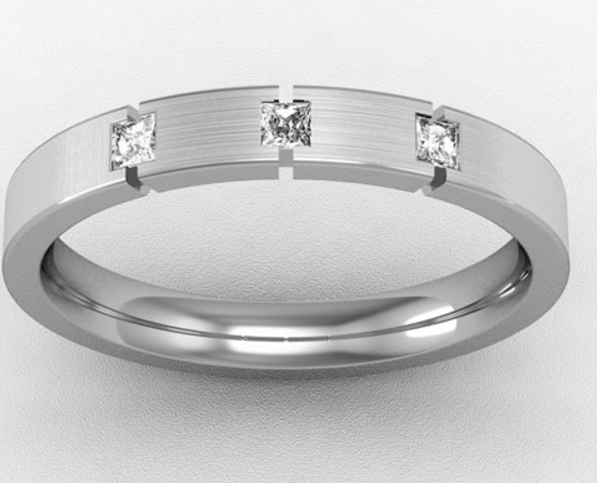 3MM PREMIUM FLAT COURT DIAMOND SET WEDDING RING