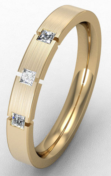3MM PREMIUM FLAT COURT DIAMOND SET WEDDING RING