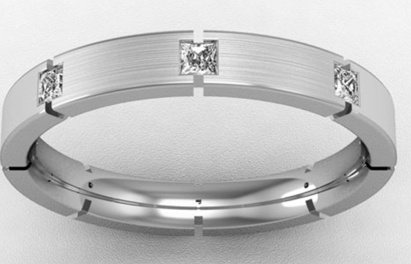 3MM PREMIUM FLAT COURT DIAMOND SET WEDDING RING