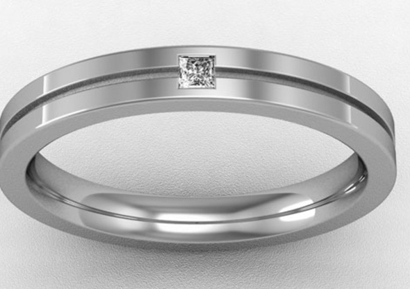 3MM PREMIUM FLAT COURT DIAMOND SET WEDDING RING