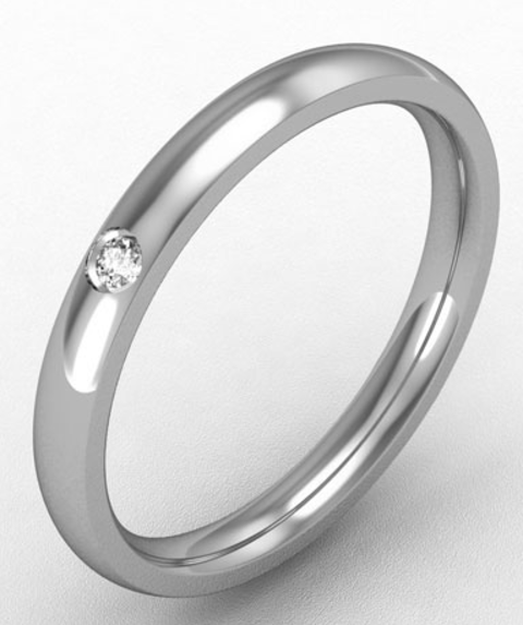 2.5MM DIAMOND SET WEDDING RING