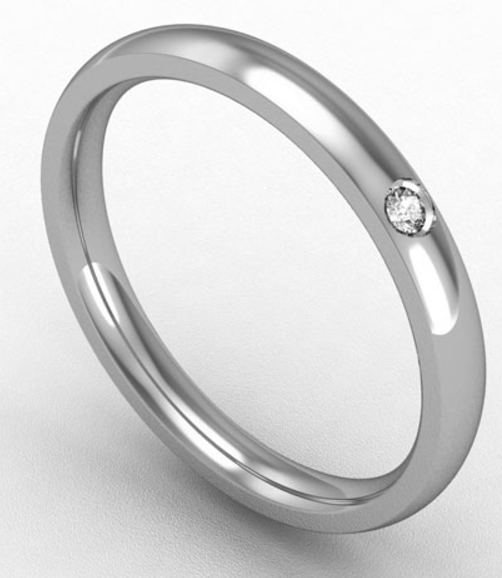 2.5MM DIAMOND SET WEDDING RING