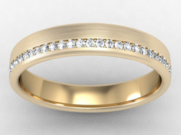 4MM HALF SET DIAMOND WEDDING ETERNITY RING
